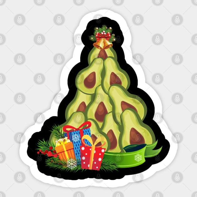 Avocado Christmas Tree - Avocado Lover Sticker by Happy Shirt